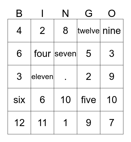 SSB Bingo Card