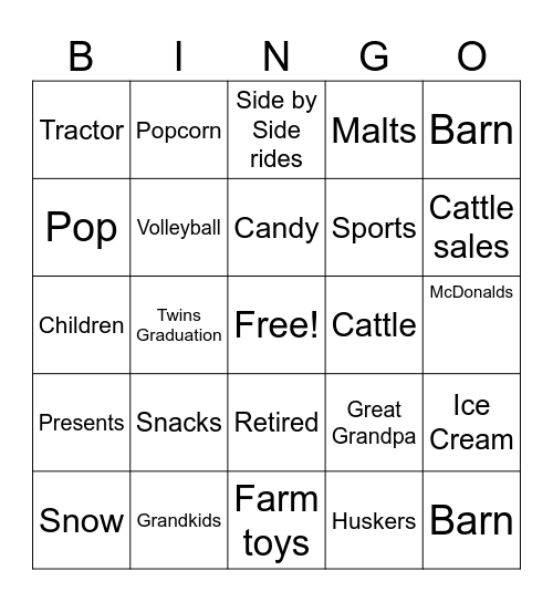 Hahne Bingo Card