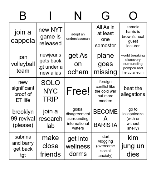 2025 BINGO Card