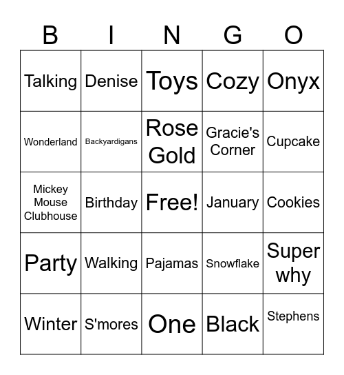 Birthday bingo Card