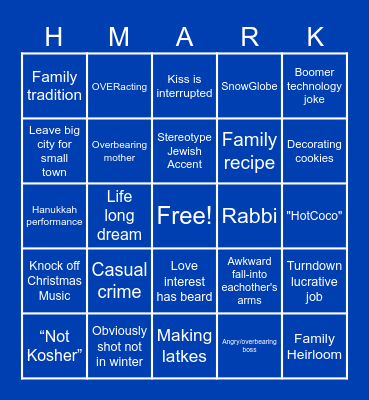 Hallmark Hanukkah 2k25 Bingo Card