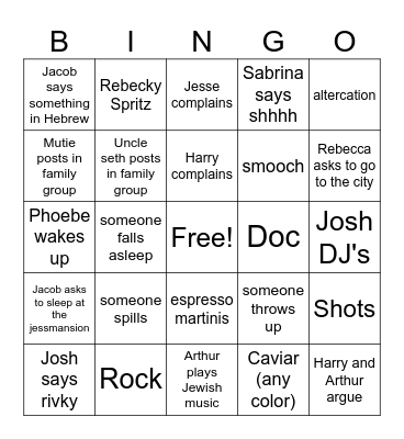 New years bingo Card