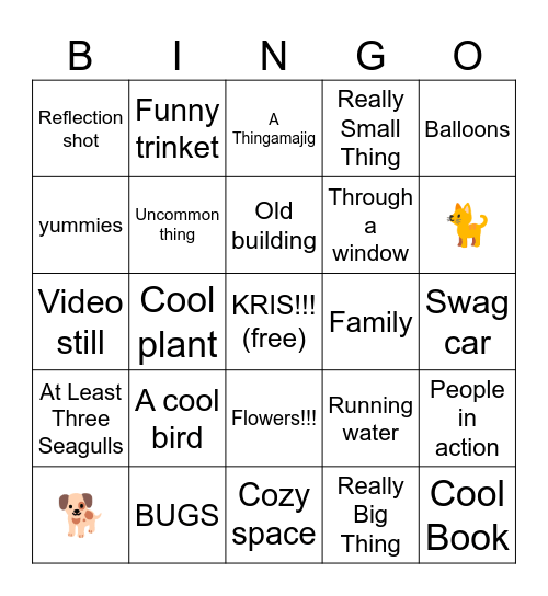 kres bingo Card