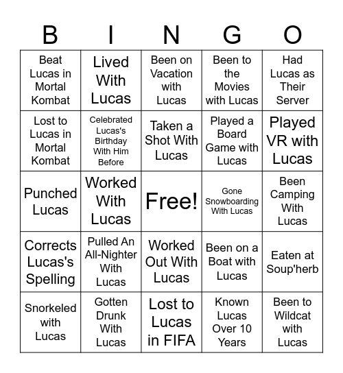Someone Who Has... Bingo Card