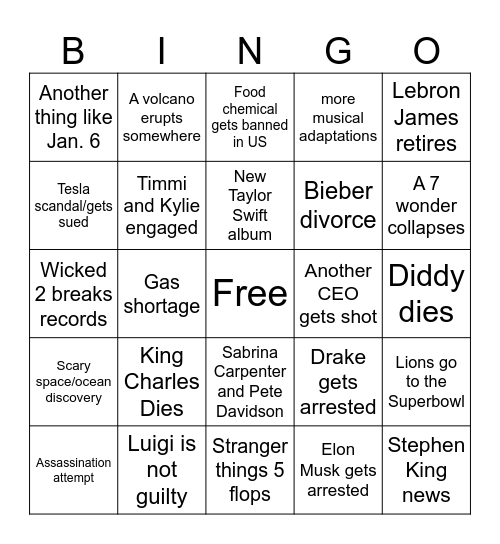 2025 BINGO Card