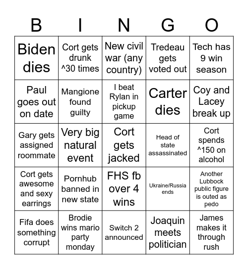 2024 bingo card Bingo Card