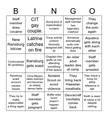 Ransburg 2025 Bingo Card