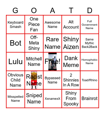 AA SHINY CHAT BINGO Card