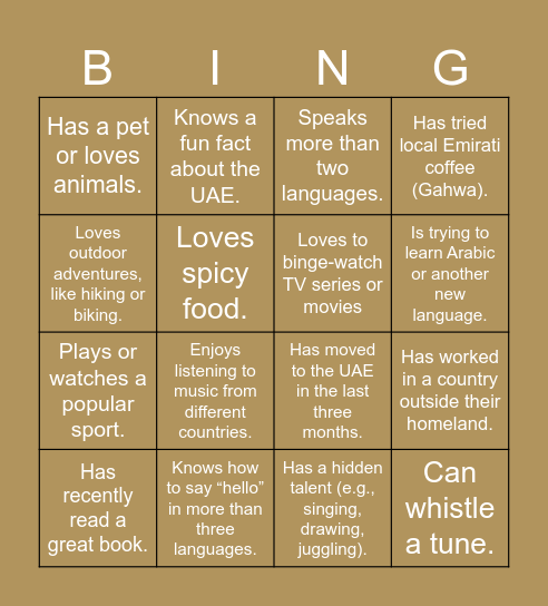 Human Bingo! Bingo Card