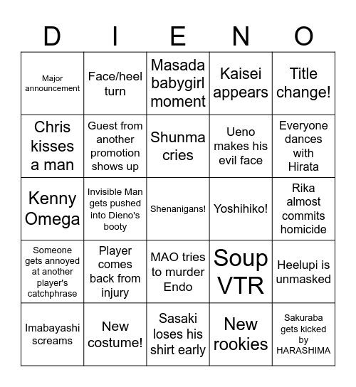 Ultimate Party 2024 Bingo Card