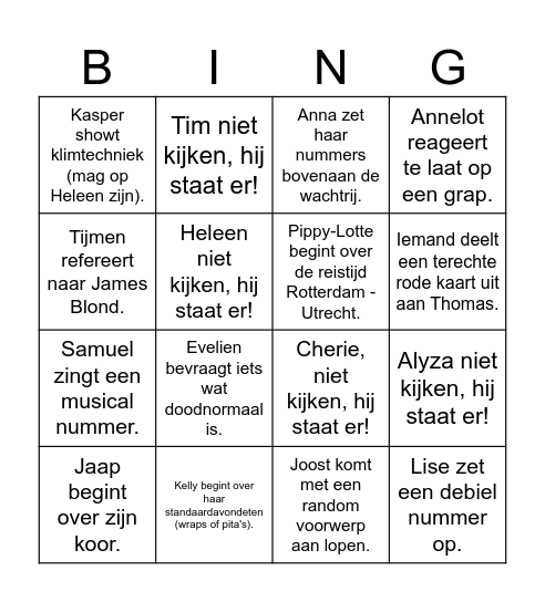 Besturenweekend Bingo Card