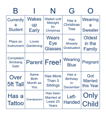 3rd Sabio Clan Family Reunion Bingo Card