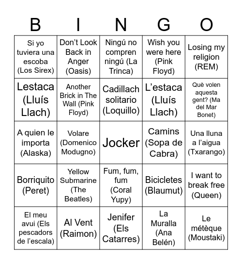 Bingo de Sant Esteve Bingo Card