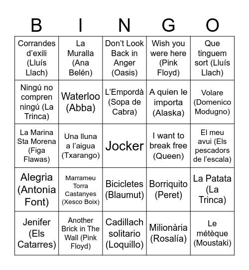 Bingo de Sant Esteve Bingo Card