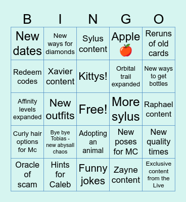 LaDS Love upon you Bingo Card
