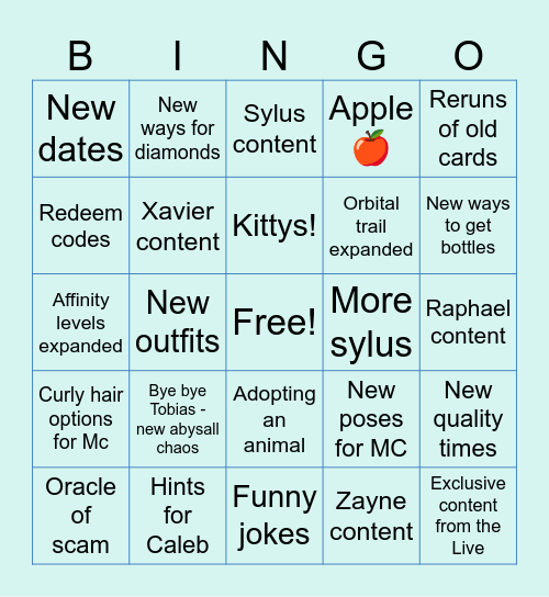 LaDS Love upon you Bingo Card