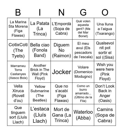 Quinto de Sant Steve Bingo Card