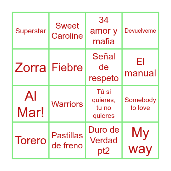 CAP D'ANY 2025 Bingo Card