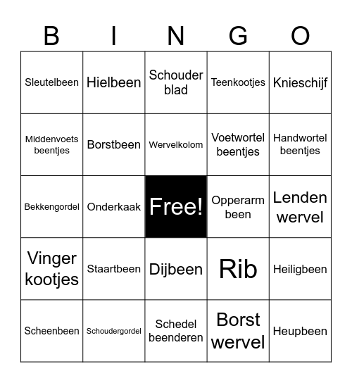 Bottenbingo Card