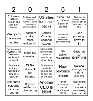 2025 Bingo Card