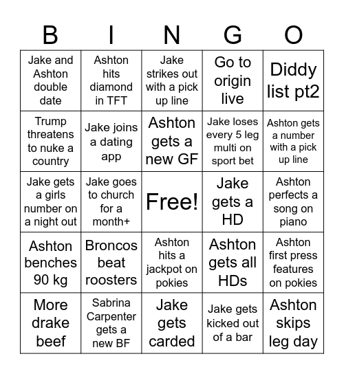 2025 BINGO CARD Bingo Card