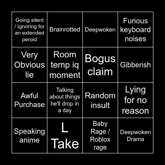Jordan Gold Bingo Card