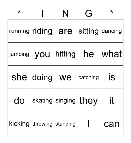 Unit 9 Vocabulary Bingo Game Bingo Card