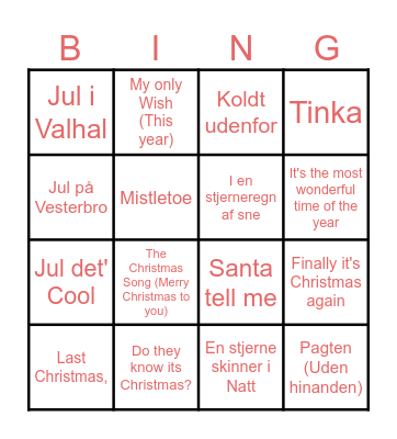 Julebingo 2024 Bingo Card