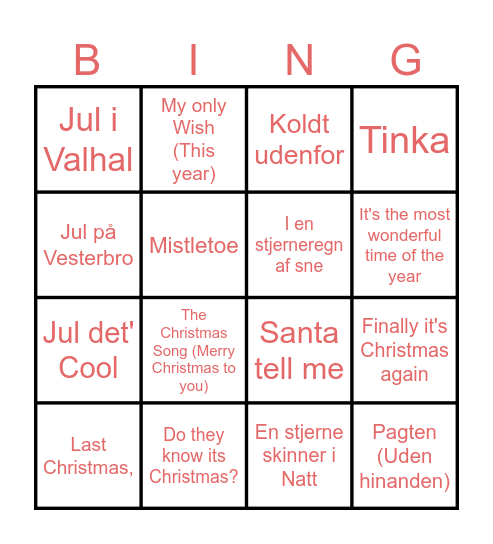 Julebingo 2024 Bingo Card