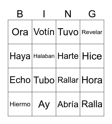 bingo homofonas Bingo Card