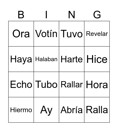 bingo homofonas Bingo Card