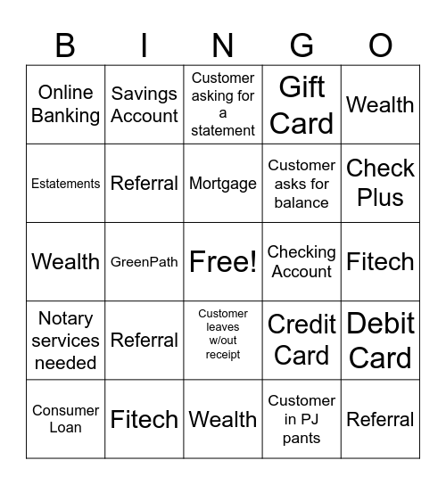ChoiceOne Friday Bingo Card