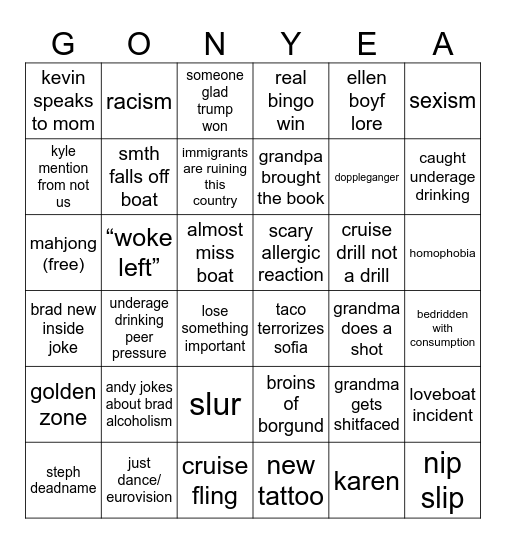 crooze 2.0 Bingo Card