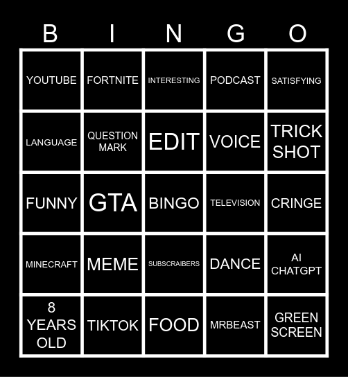 INFINITECRAFT Bingo Card