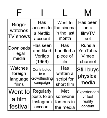 Icebreaker Bingo Card