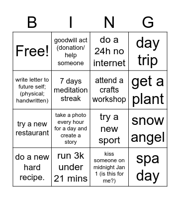 New year bingoo Bingo Card