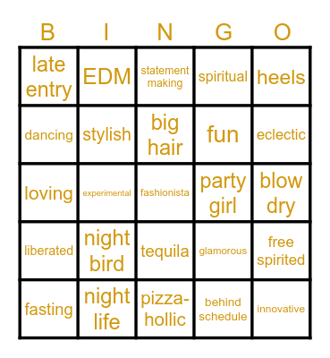KANCHI'S 40TH Bingo Card