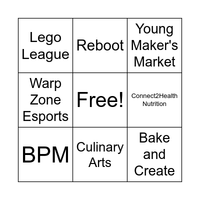 Spring 2025 CAS Open House Bingo Card