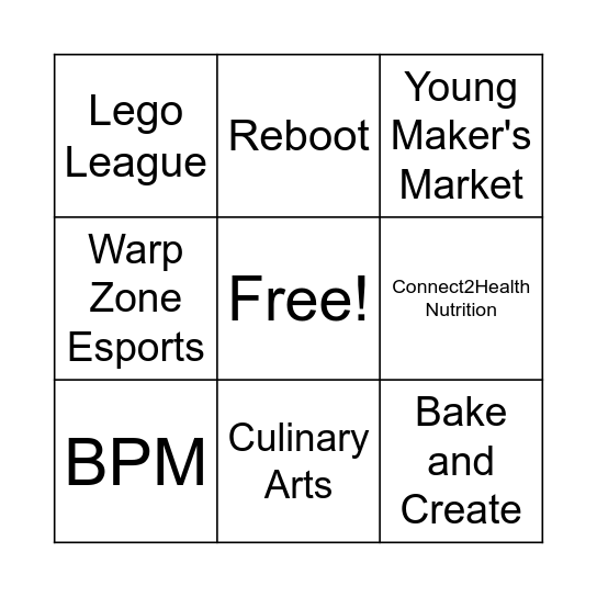 Spring 2025 CAS Open House Bingo Card