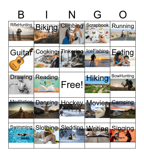Hobbies Bingo Card