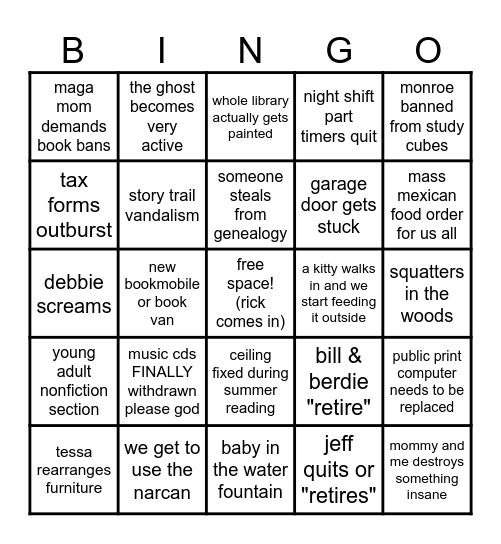 2025 LIBRARY PREDICTIONS Bingo Card