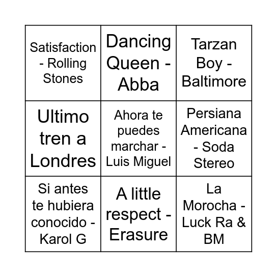 Los 60 de Clau!!! Bingo Card