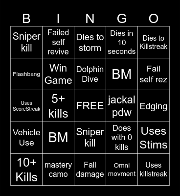 Warzone 2.0 bingo (Credits to: Big Puffer) Bingo Card
