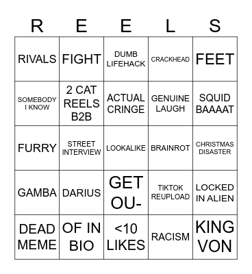 REELS BINGO Card