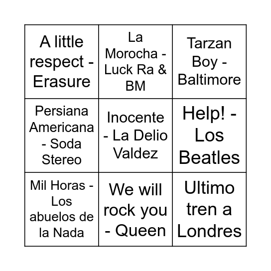 Los 60 de Clau!!! Bingo Card