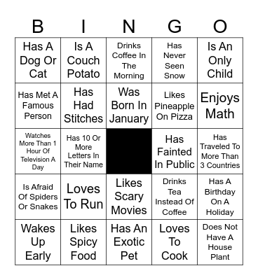 FIND SOMEONE WHO… Bingo Card