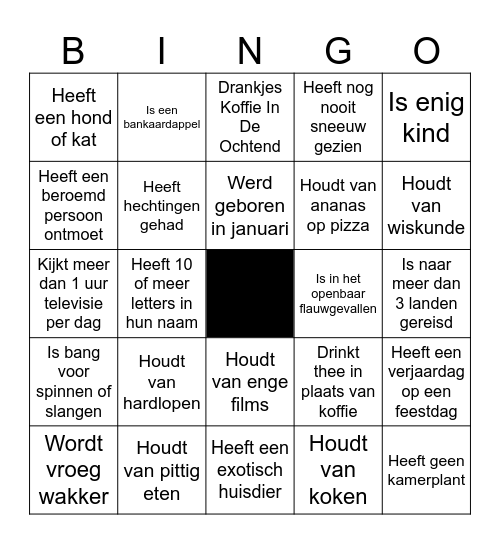 ZOEK IEMAND DIE... Bingo Card