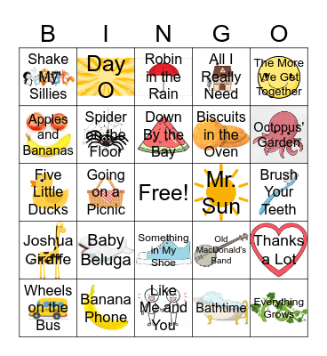 Raffi Hits Bingo Card