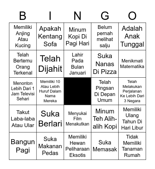 TEMUKAN SESEORANG YANG... Bingo Card