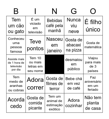 ENCONTRE ALGUÉM QUE... Bingo Card